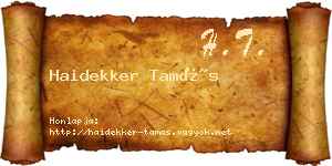 Haidekker Tamás névjegykártya